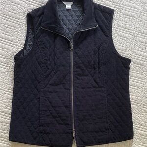 Christopher & Banks Black Quilted Vest